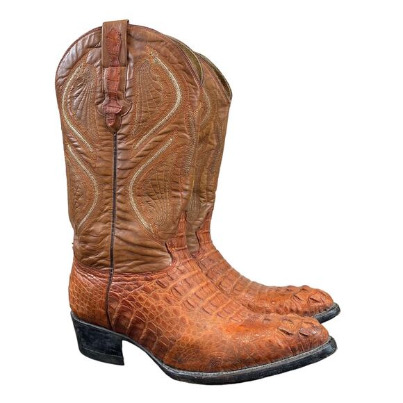 Rodeo Bravo Alligator Headcut Boots Western Cowboy Men's 8.5 - Picture 1 of 10